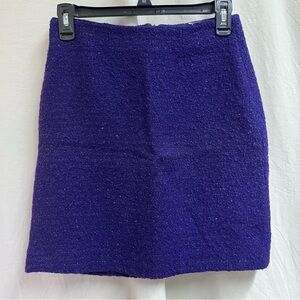 VTG Henri Bendel NY Purple Wool Blend Shimmer Mini Skirt Small